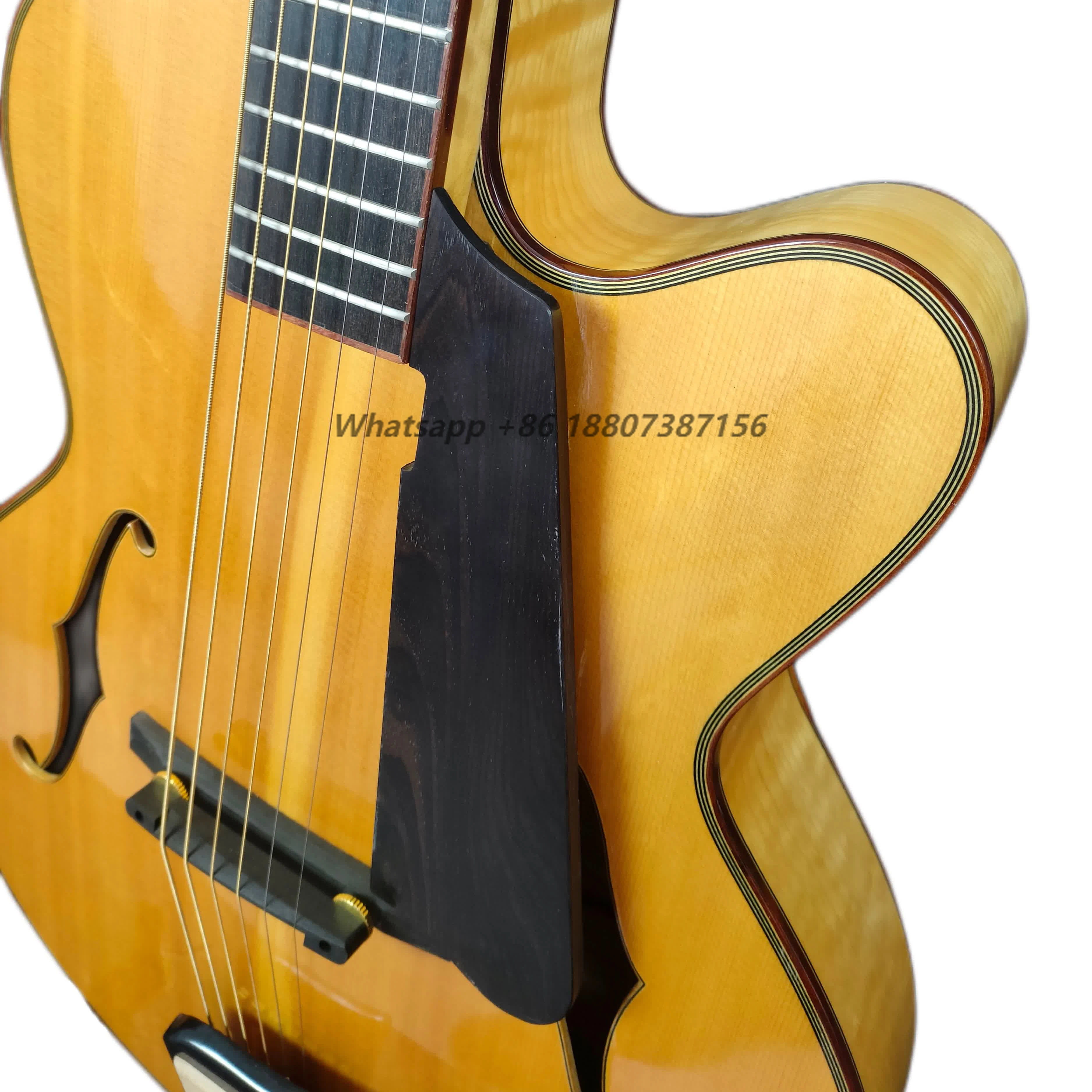

Yunzhi Excellent Quality Electric Guitar Handmade Solid Maple Jazz with Ebony Fingerboard Acoustic Musical Instrument