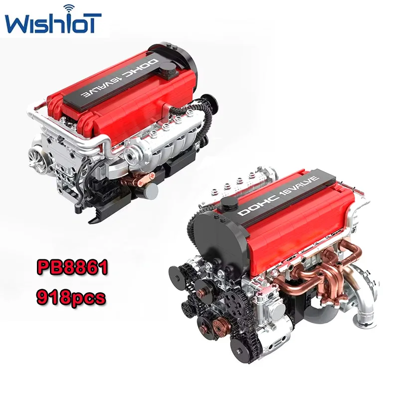 

Simulation PB8861 918pcs Engine MOC Building Blocks Set Assembled Collectible Puzzle Toys Model Small Bricks Boys Birthday Gifts