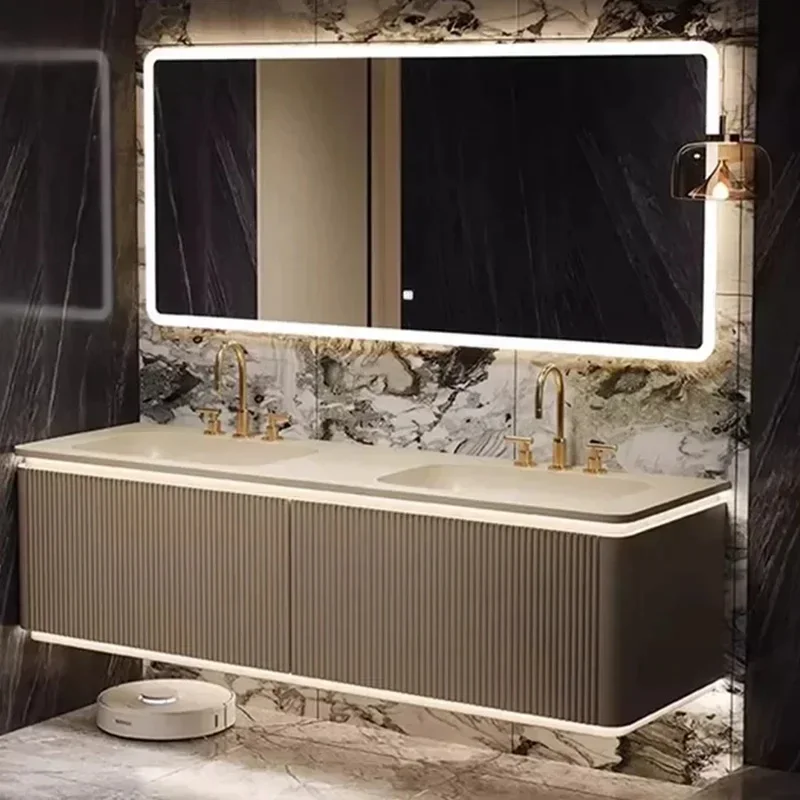 Bathroom Hanging Storage Cabinet with Drawer and Column Design for Organized Space