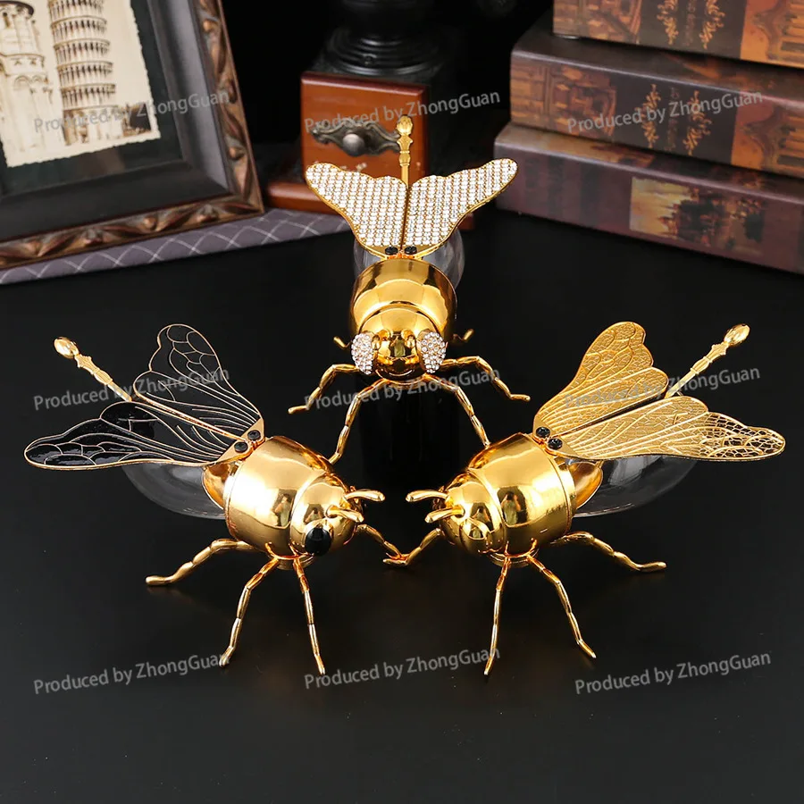 New Arrival Diamond-encrusted Bee Sugar Cup for Style High-end Kitchen with Seasoning Box Storage Jar Luxury Home Furnishings