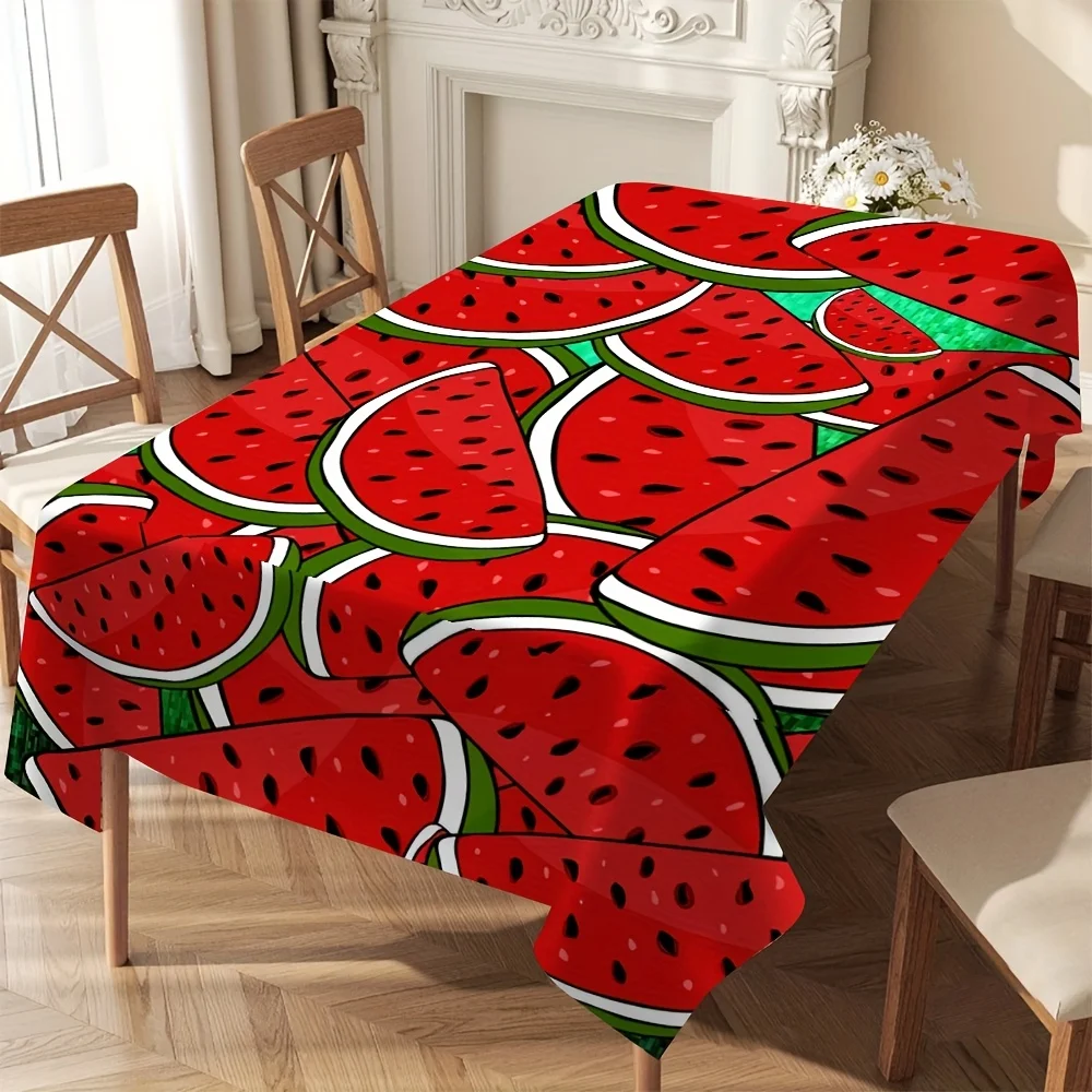 Vibrant Watermelon Slice Tablecloth Waterproof Picnic Table Cover for Outdoor Patio Dining Decor