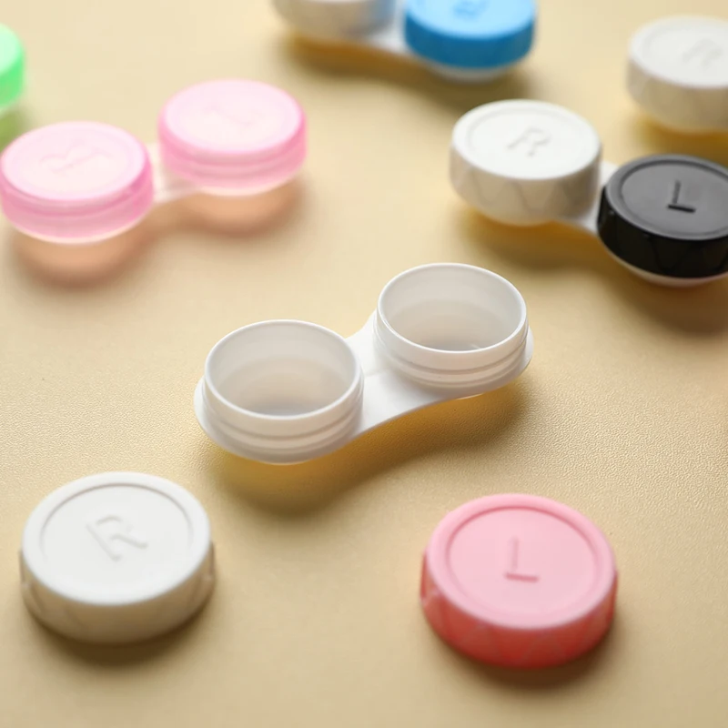 10Pcs Random Contact Lens L+R Cases Storage Holder Soaking Container Travel Accessaries