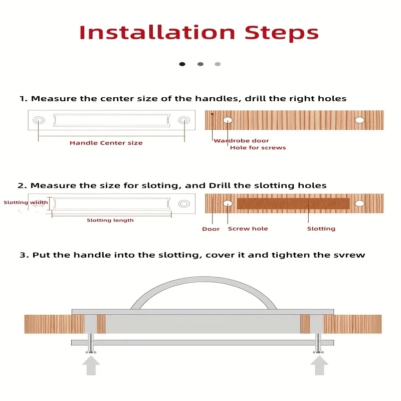2pcs Modern Door Tatami Handle Rotating Concealed Stainless Steel Tatami Handle Includes Mounting Screws