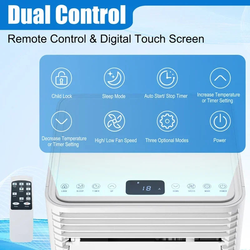 Mini Smart 9000BTU Portable Air Conditioner With Remote Control Cooling Up To 350 Sq Ft For Home Small Room