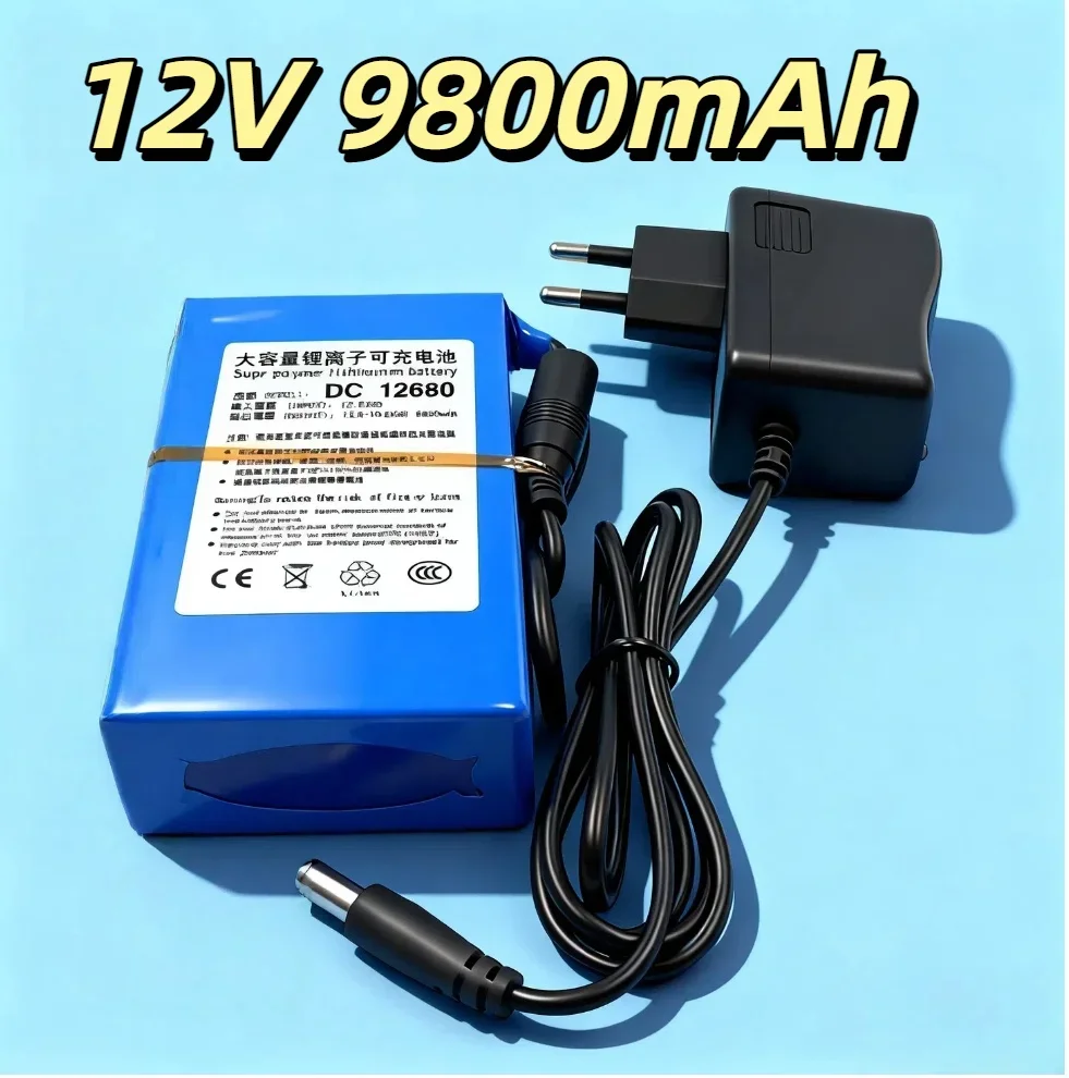 

12V 9800mAh Rechargeable Portable Lithium Polymer Battery Pack , For CCTV Camera, Wireless Transmitter & DC1298A 12V Battery