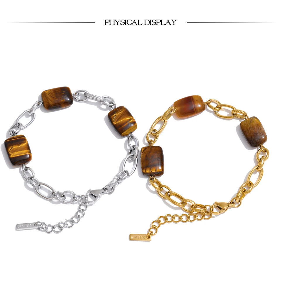 Yhpup Edelstahl-Armband mit natürlicher Muschel und Tigerstein, handgefertigt, empfohlenes handgefertigtes, exquisites, bezauberndes Schmuckstück – Detail 3