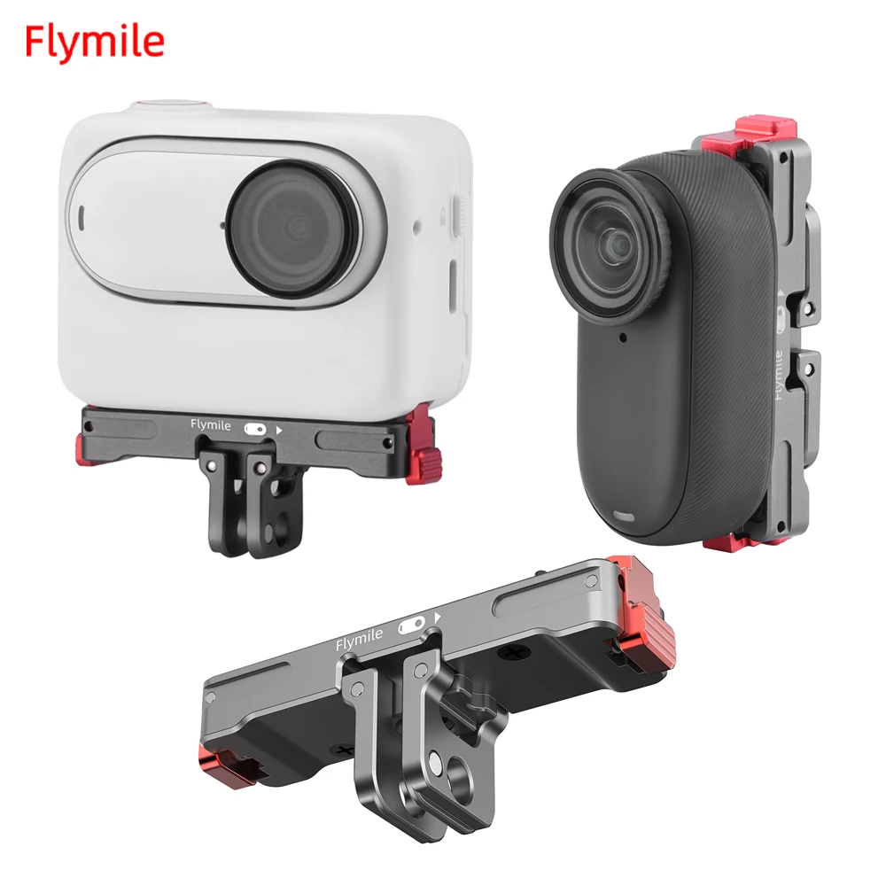 Flymile Magnetische Schnellverschlusshalterung für Insta360 GO 3 /GO 3S Actionkamera Selfie Stick Stativadapter Zubehör