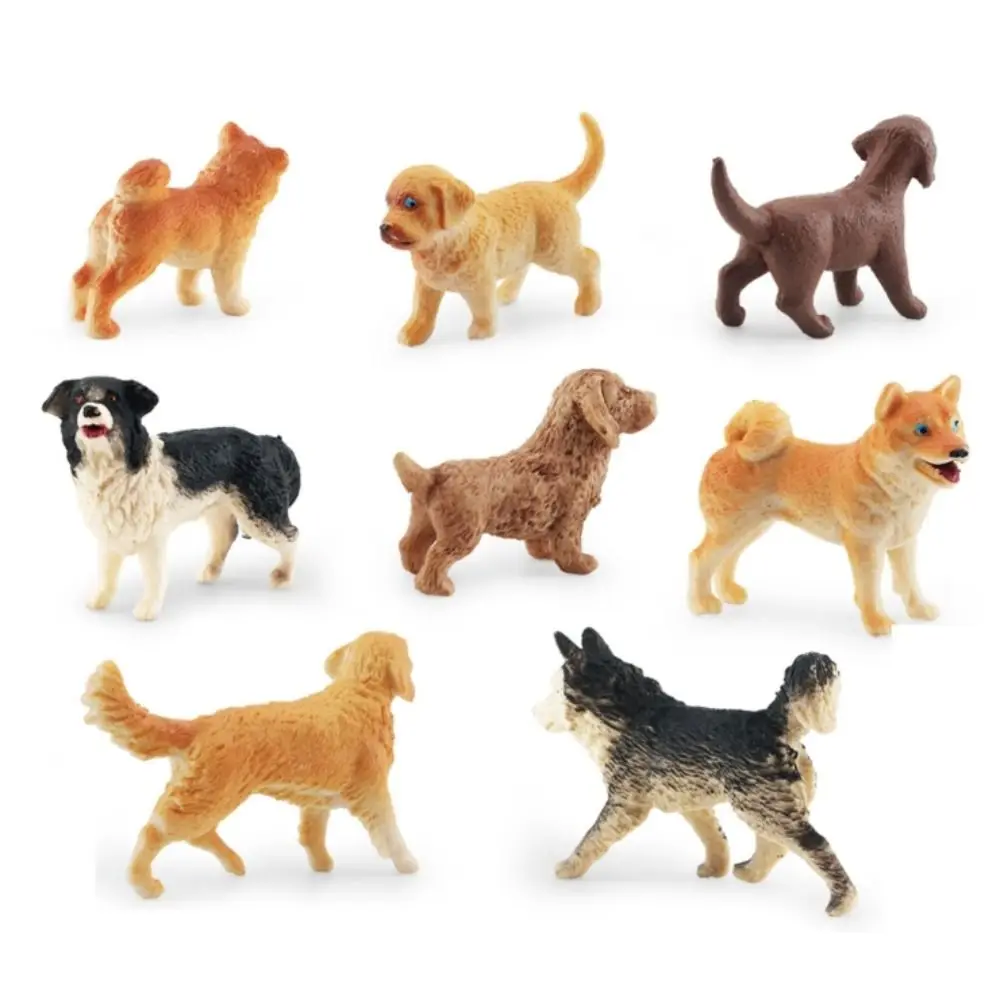 리얼리틱 도그 애니멀 모델 골든 리트리버 핸드 페인팅 미니 도그 피규어 허스키 PVC 귀여운 도그 액션 피규어 케이크 토퍼