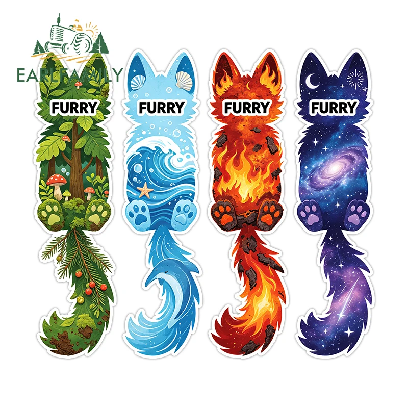 EARLFAMILY Cool Furry Tittle Logo Car Bumper Decal Popular Cartoon Car Gadget Decor Occlusion Scratch Practical Camper Goods