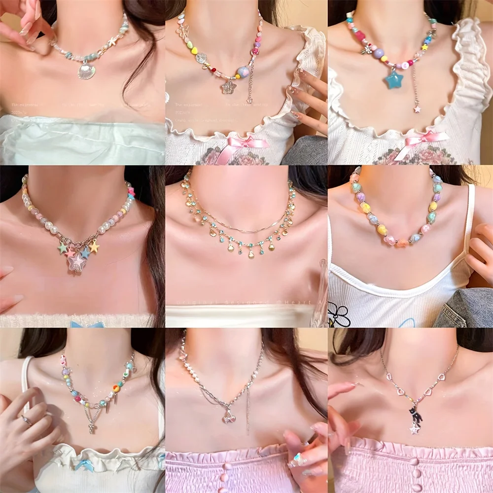 50pcs 12mm Random Mixed Color Transparent Cracked Heart-Shaped and Pentagram Acrylic Beads Handmade Crafts and DIY Projects
