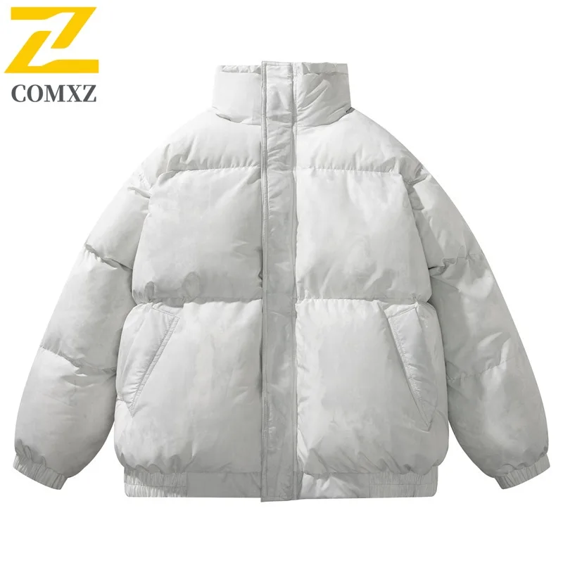 COMXZ 2025 جديد الرجال سترة قطن الخريف الشتاء الكورية نمط العصرية فضفاضة سميكة معطف دافئ تنوعا سترة واقية خفيفة الوزن