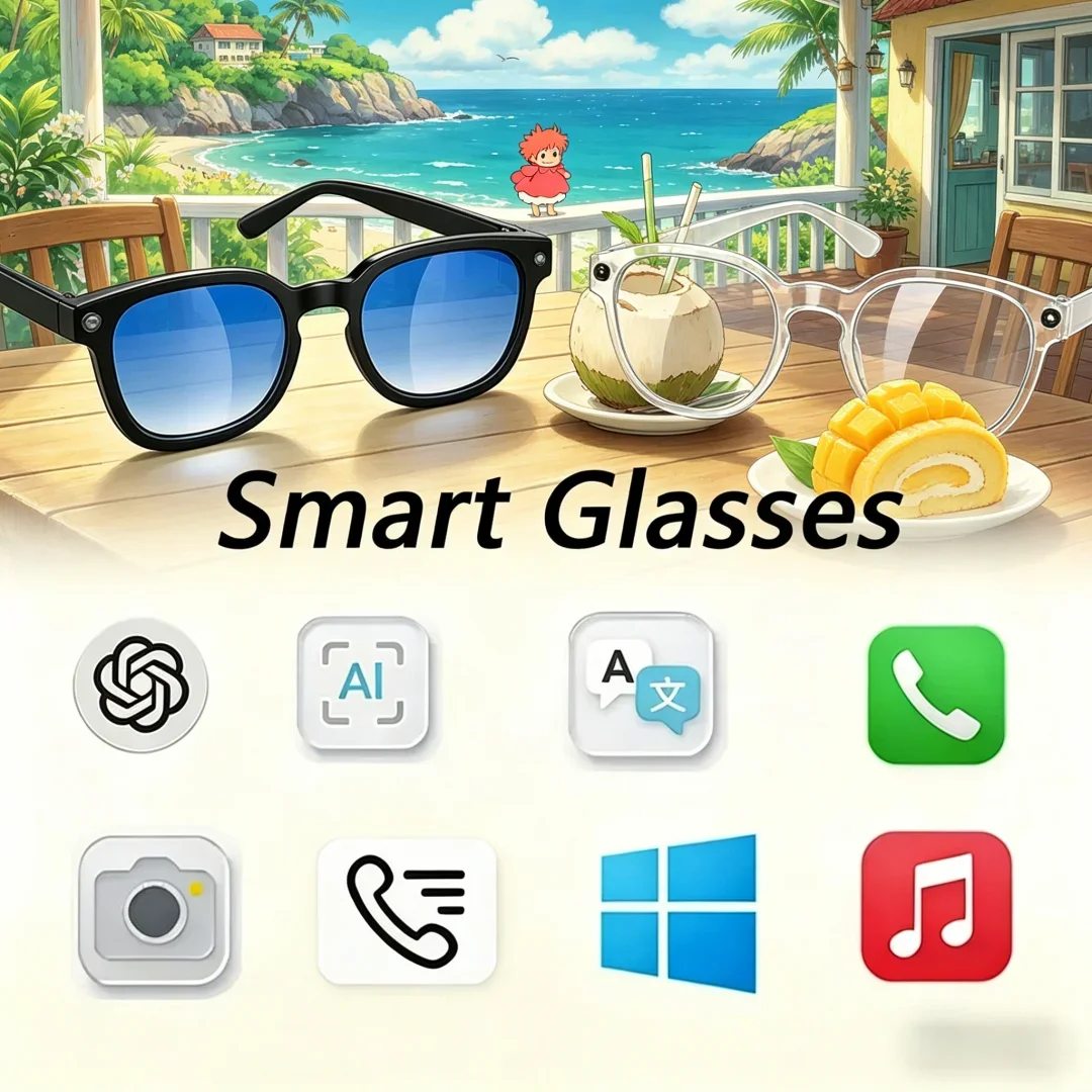 

Lavish AI Smart Glasses AI Translation 8MP HD Camera 4K Shooting Image Bluetooth Call Recording Music Stylish Smart