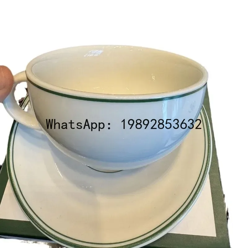 

Green Cafe Ceramic Vintage Afternoon Tea Coffee Cup Dim Sum Plate Tableware 2 Pieces Set Dinner Set