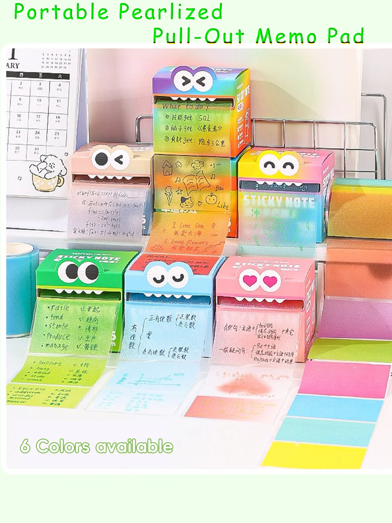 Notes autocollantes transparentes à paillettes, onglets d'index créatifs dégradés extractibles pour étudiants, planificateur de bureau, bloc-Notes, papeterie