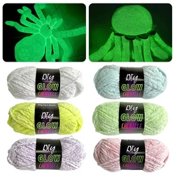 50g/Roll Thick Scarf Polyester Chenille Luminous Crochet Knitting Yarn Glow In The Dark Luminous Velvet Yarn Glowing 4mm