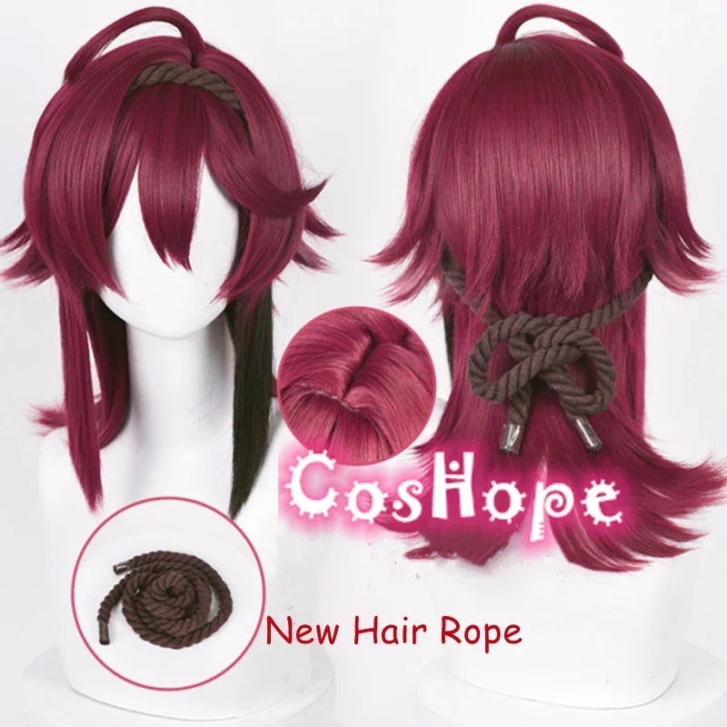 

CosplayShikanoin Heizou Cosplay Wig 55cm Dark Red Wig Cosplay Anime Cosplay Wigs Heat Resistant Synthetic Wigs