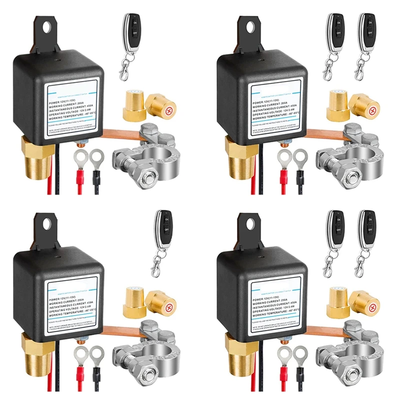 12V Universal Battery Switch Relay Integrated Wireless Remote Control Disconnect Cut Off Isolator Switch