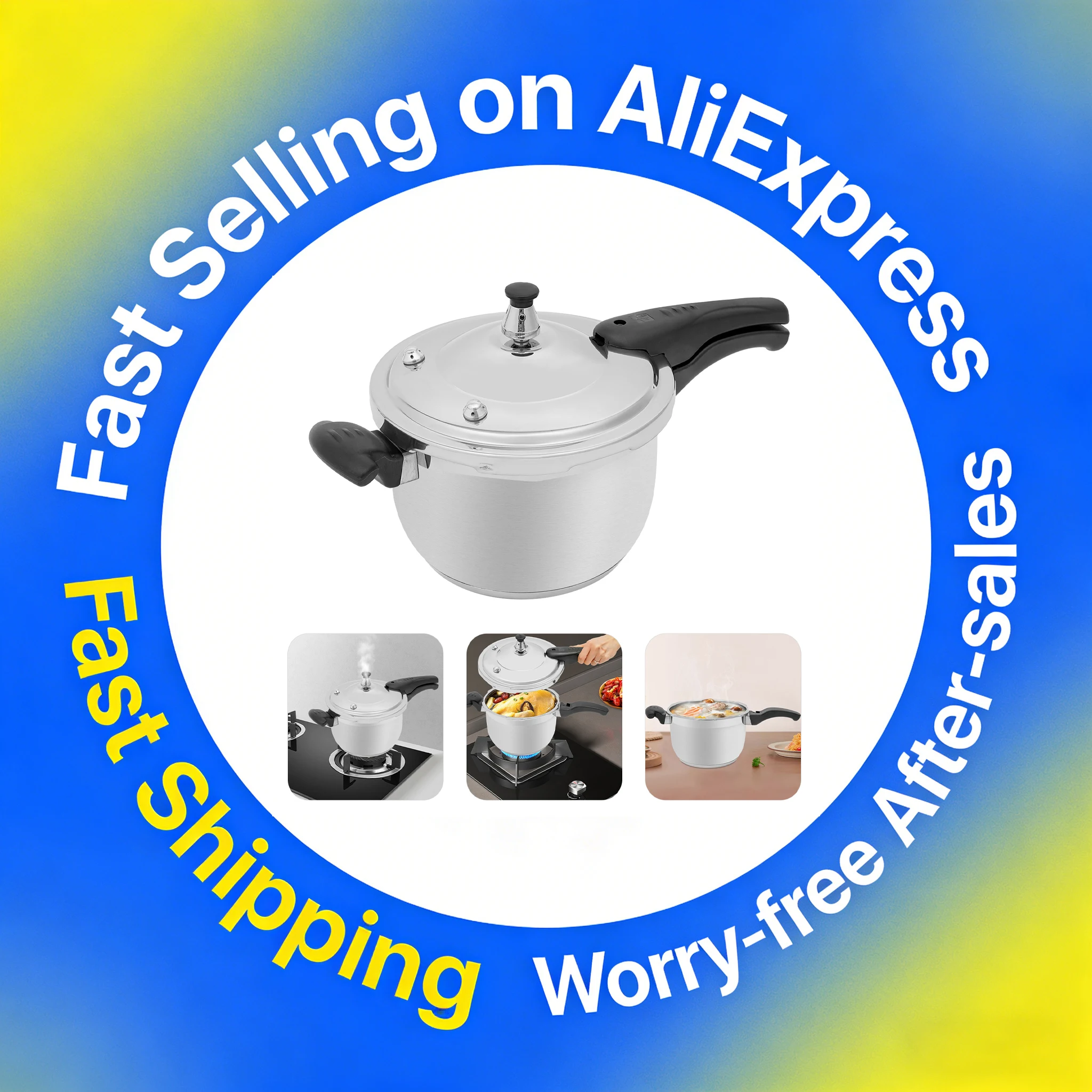 

3L/3.17Qt Stainless Steel Pressure Cooker Family Small Mini Pressure Cooker 35-70kpa Pressure Cooker for Restaurants, Homes