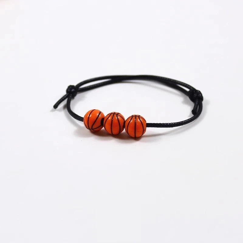 Sports bracelet basketball couple bracelet wax thread braided baseball tennis bracelet summer gift for boys and girls