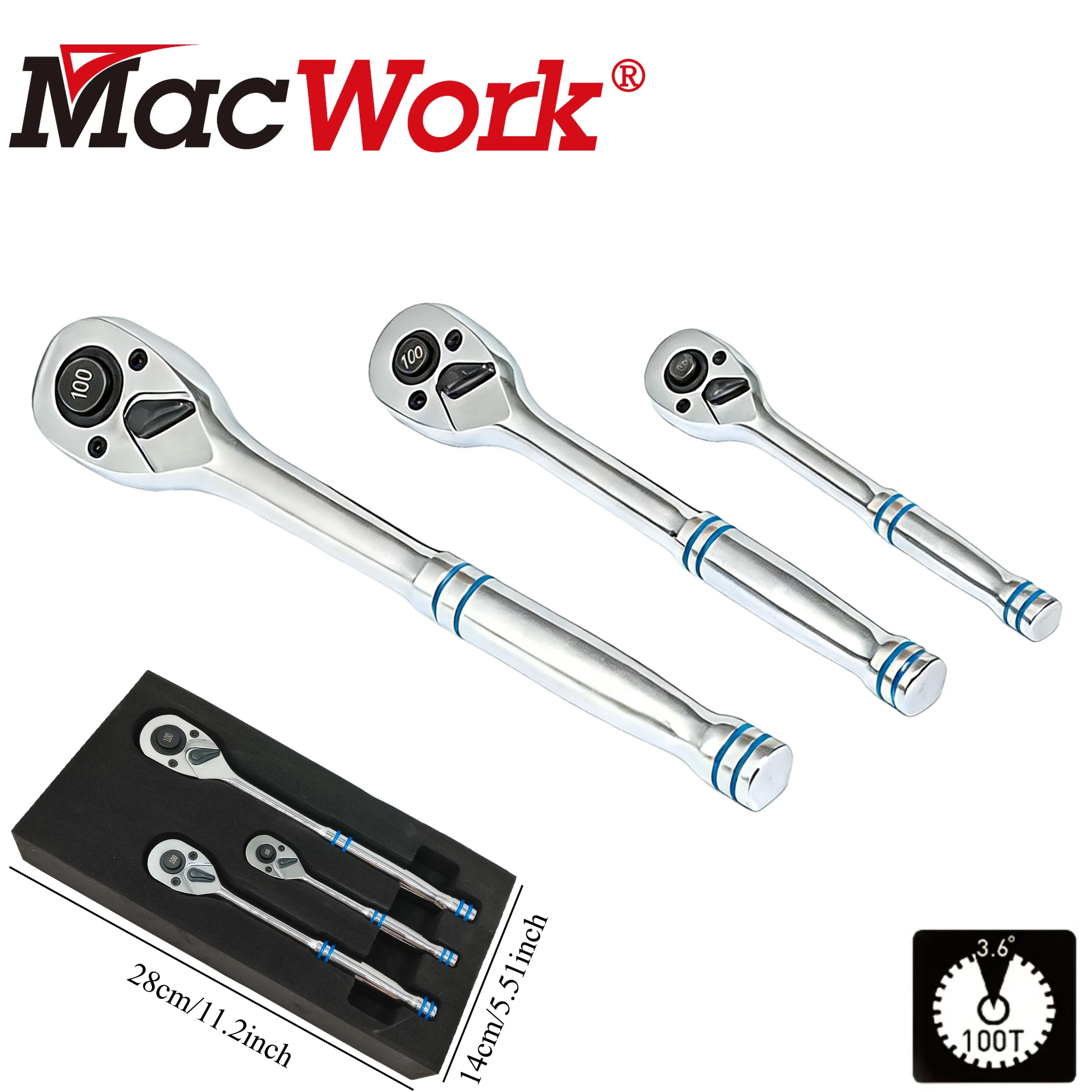 3-Piece Standard Ratchet Set 1/4