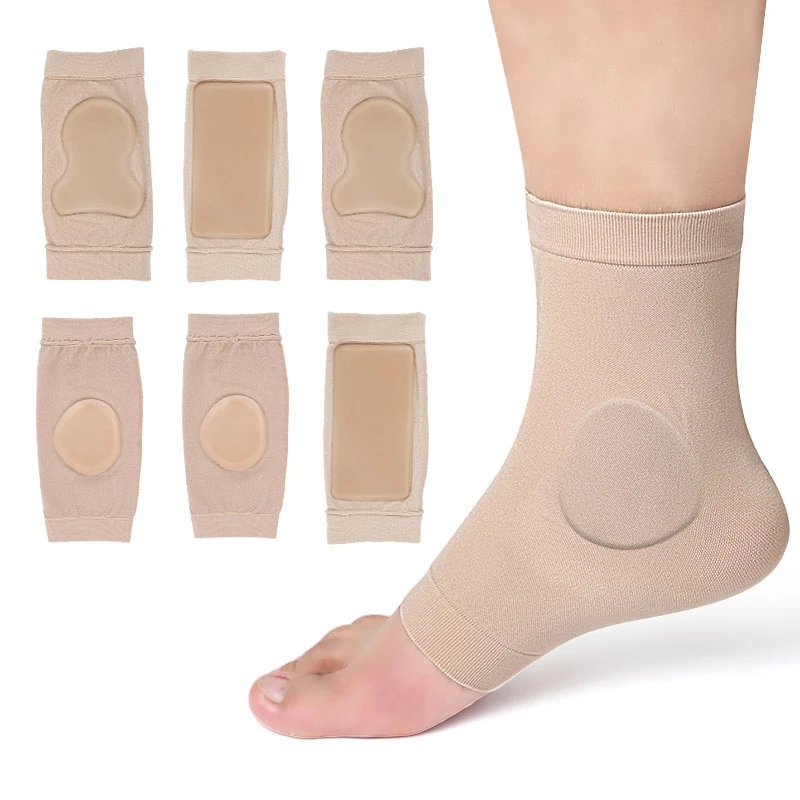 2 pz/paia Anti fatica manicotto del piede Gel elastico manicotto del piede cavigliera equipaggiamento protettivo calzini sportivi a compressione per