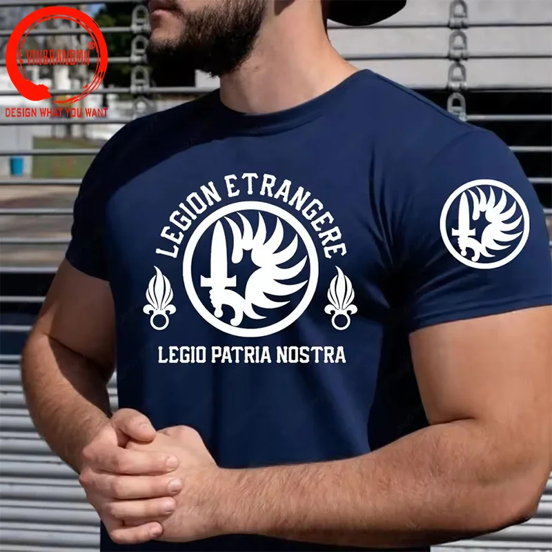 Funny Legion Etrangere T-Shirt Army Green T Shirts Men French Foreign Legion T-Shirts Legio Patria Nostra France Elite Tee Shirt