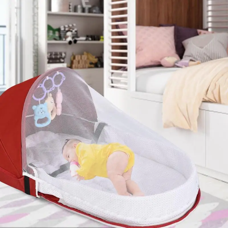 Tragbares Bett Babybett Multifunktions-Babybett Nest Kinder mit atmungsaktivem Netz faltbar Baby Nest Stuben wagen Säuglings schlaf