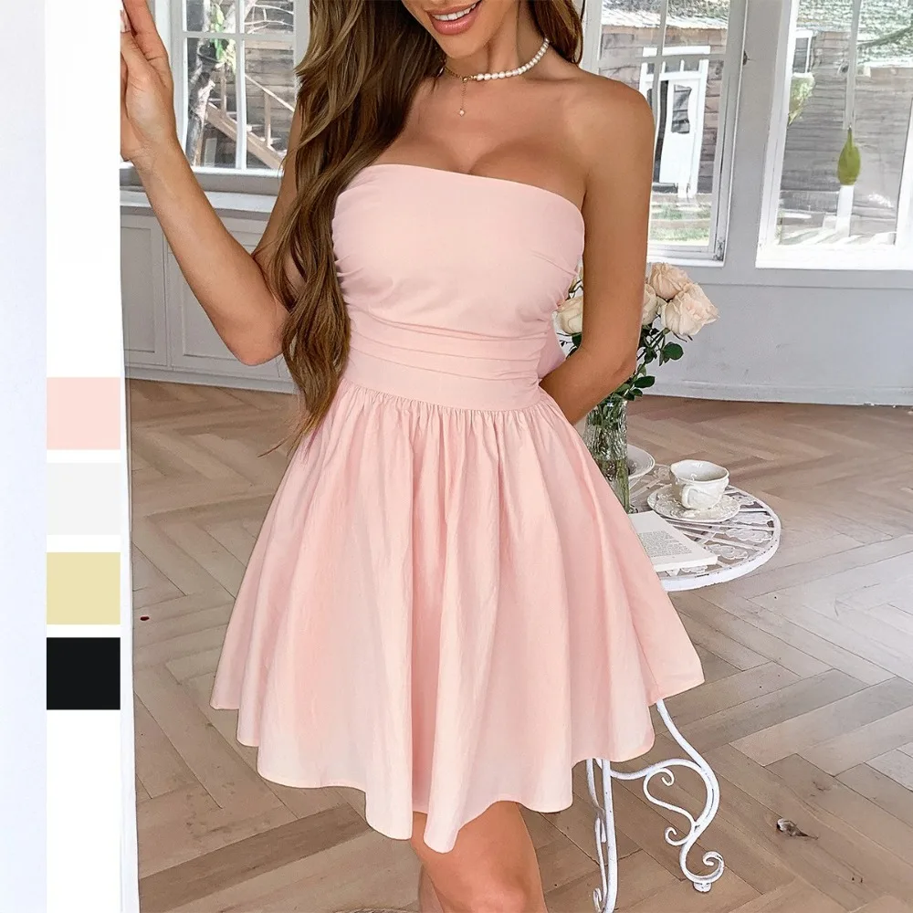 

Европейский и американский элегантный темпераментный стиль и репутация медленного платья без бретелек для женщин на весну и лето