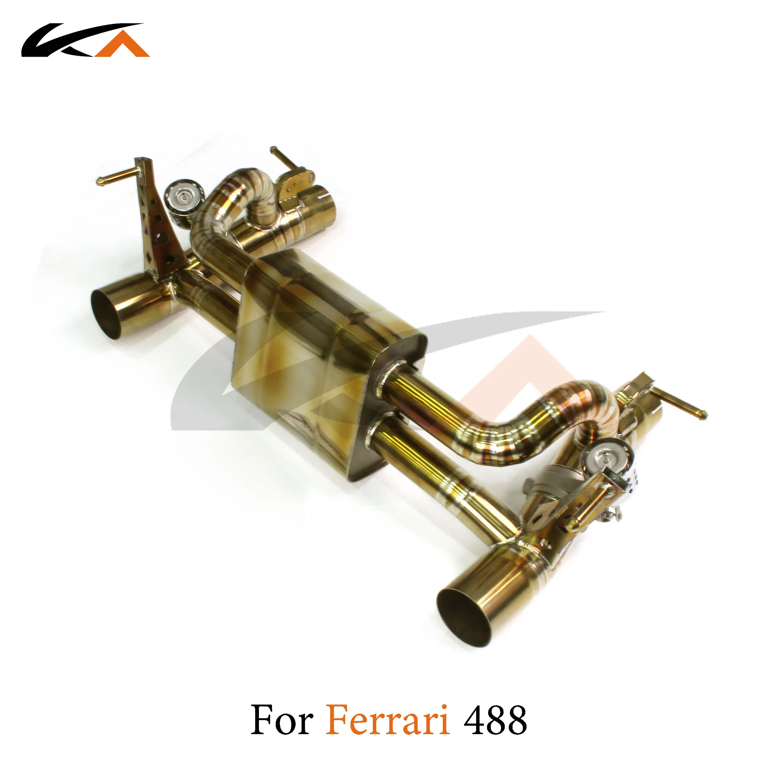 KA Tuning exhaust system parts titanium alloy catback for Ferrari 488 rear section performance muffler valve