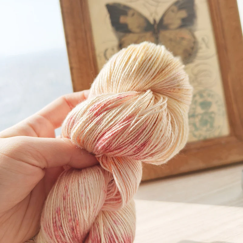 1 piece 50g Handpainted Lotus Yarns Silk 8 Soft Shiny Lace Weight Yarn, Cool and Skin Friendly Summer Yarn