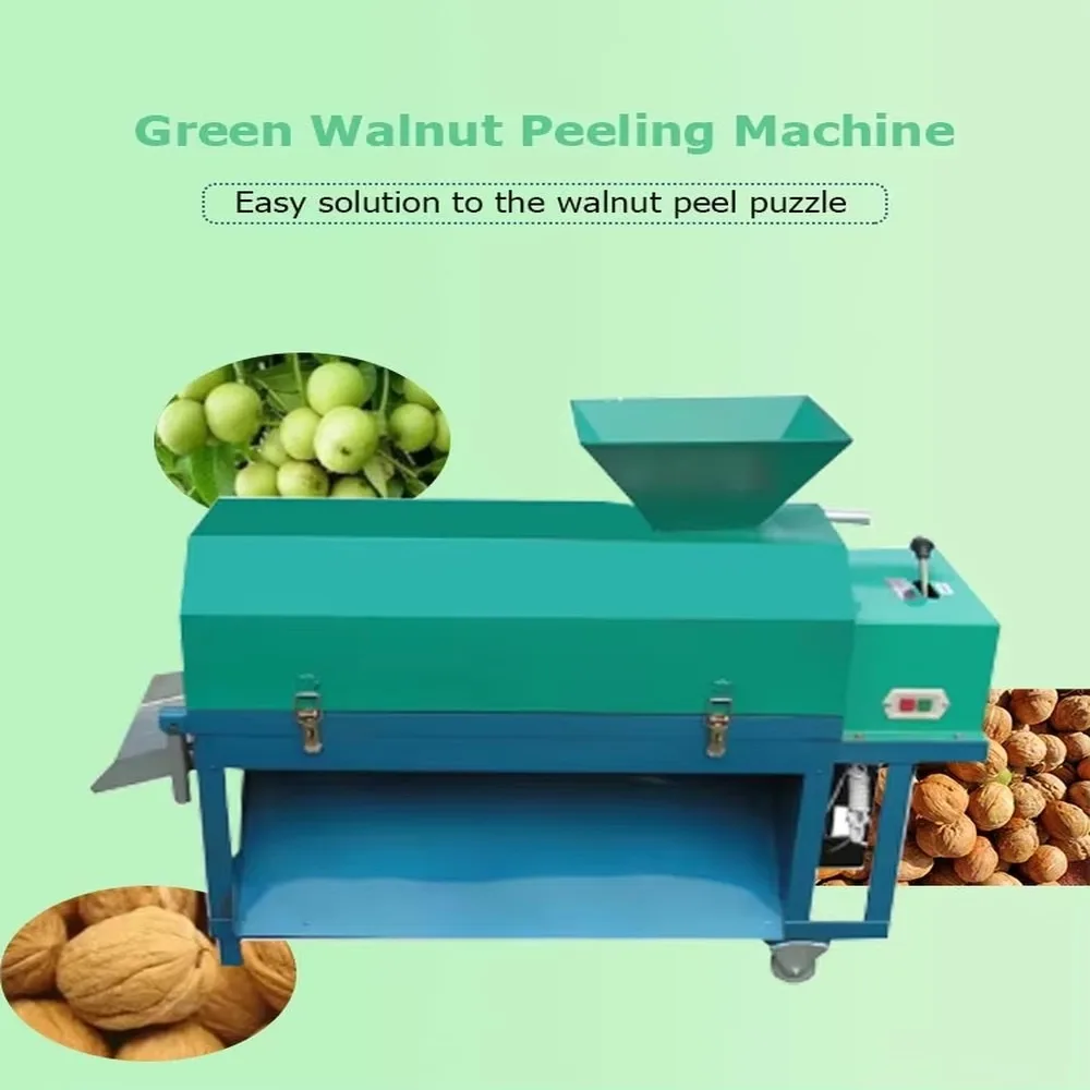 Commercial Green Walnut Peeling Machine Pecan Shell Remover Electric Green Walnut Peeler High Efficiency Nut Processing