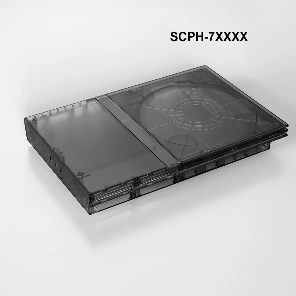 حافظة بديلة Bitfunx شفافة باللون الأسود والأرجواني لوحدة تحكم الألعاب PS2 Slim