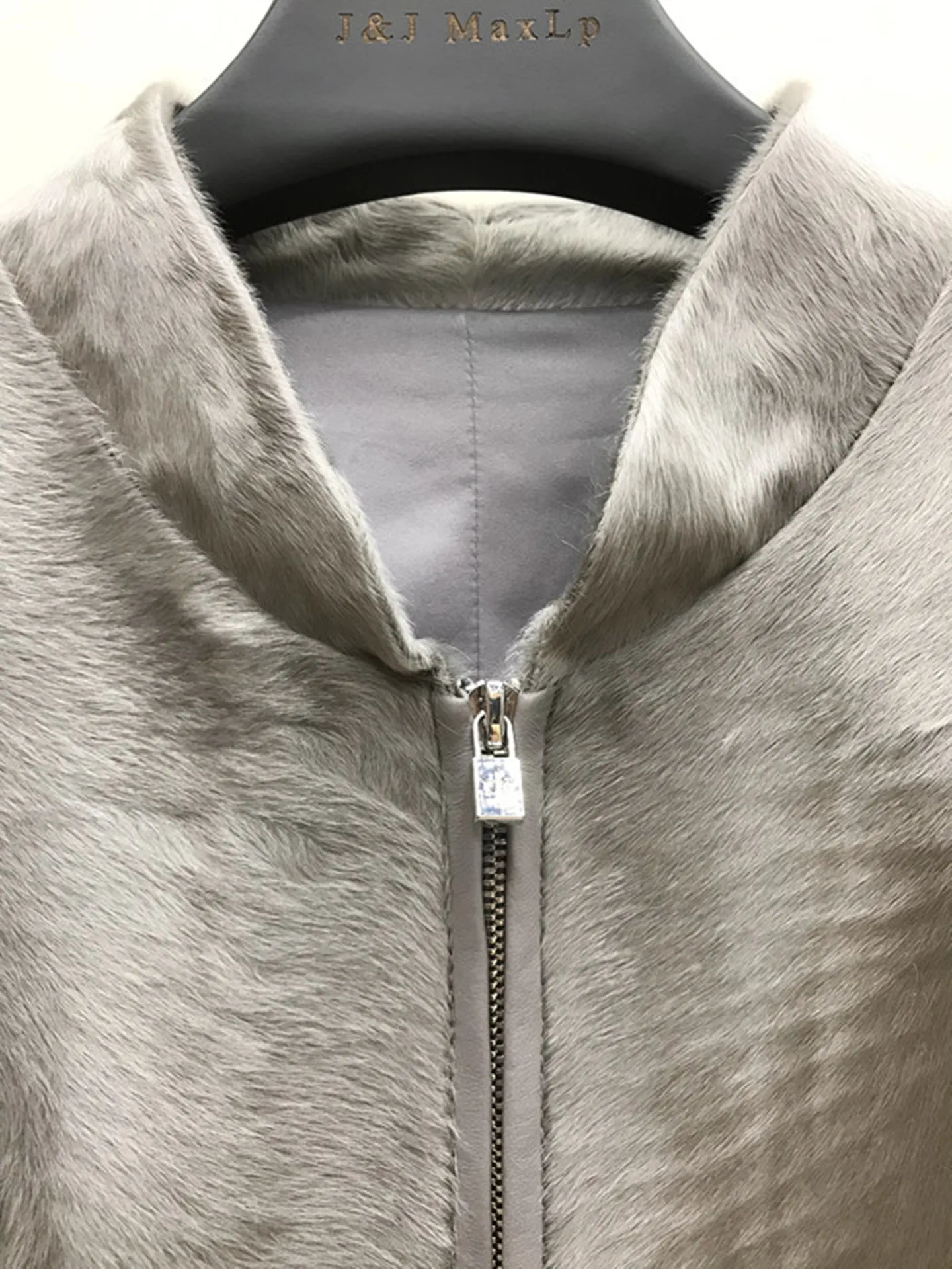 High Quality L*P One Tire Wool Cashmere Wool Stitching Collar Knitted Fur Coat