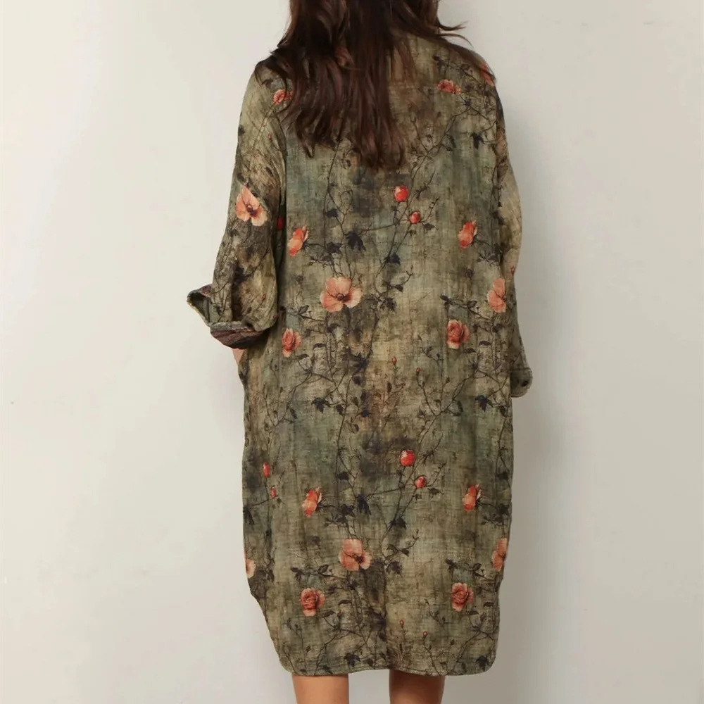 Sukienka koszulowa damska na jesień 2025, czysta bawełna, luźny krój w kratę, codzienna sukienka damska, odzież y2k, nowa moda, wysoka jakość, uniwersalna spódnica.