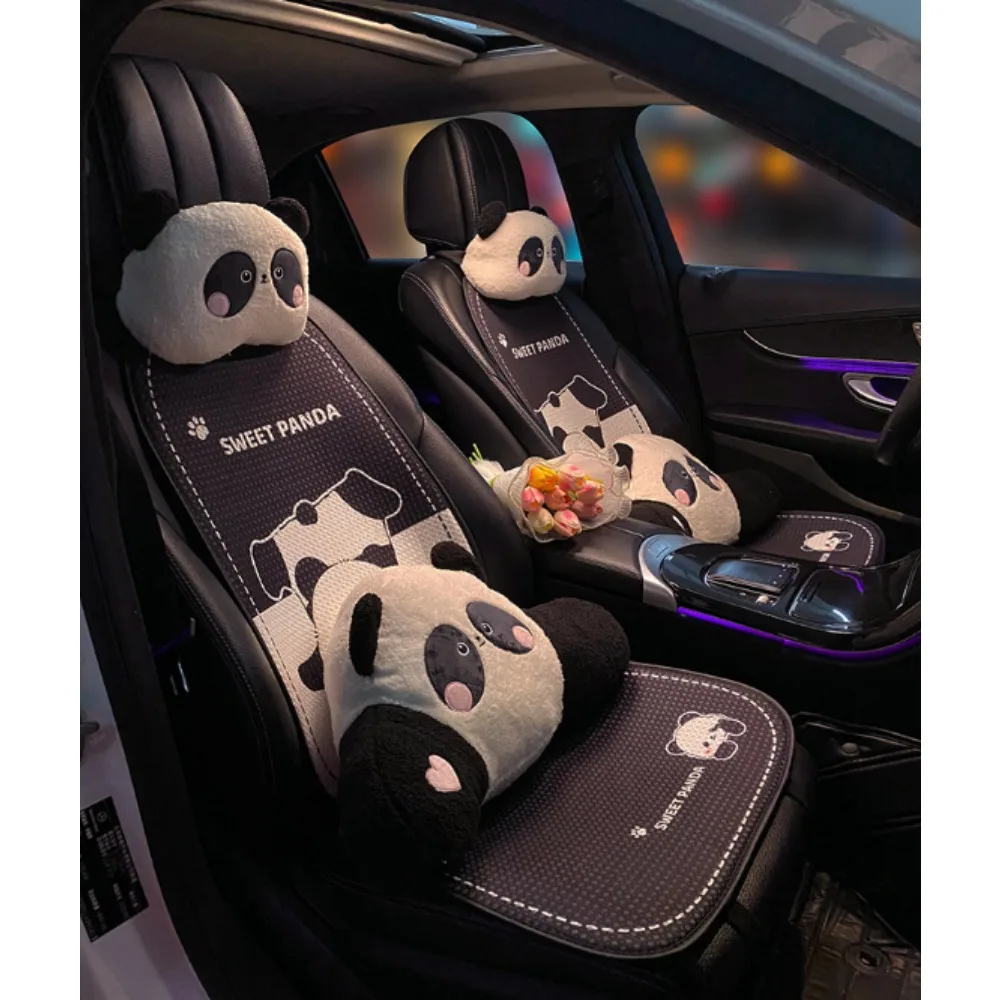 

Car Pillow Car Headrest Neck Pillow Cute Plush Panda Backrest Car Lumbar Support