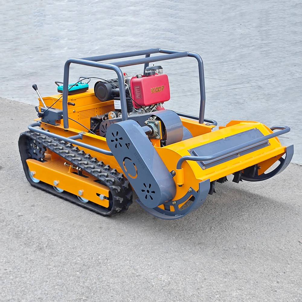 

Customized 800mm/1000mm/1200mm CE EPA Diesel Engine All Terrain Rubber Remote Control Robot Flail Lawn Mower