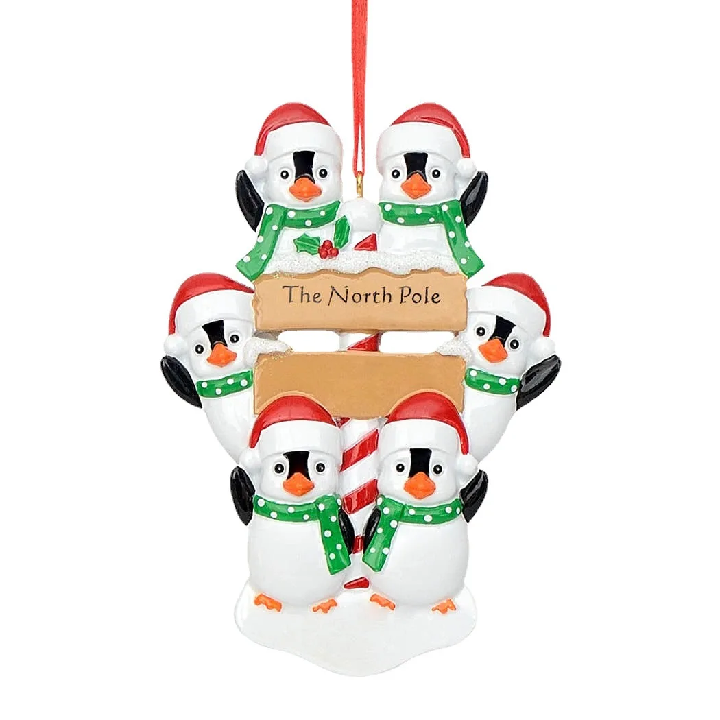 

Новые рождественские подвесные украшения из смолы для семьи пингвина