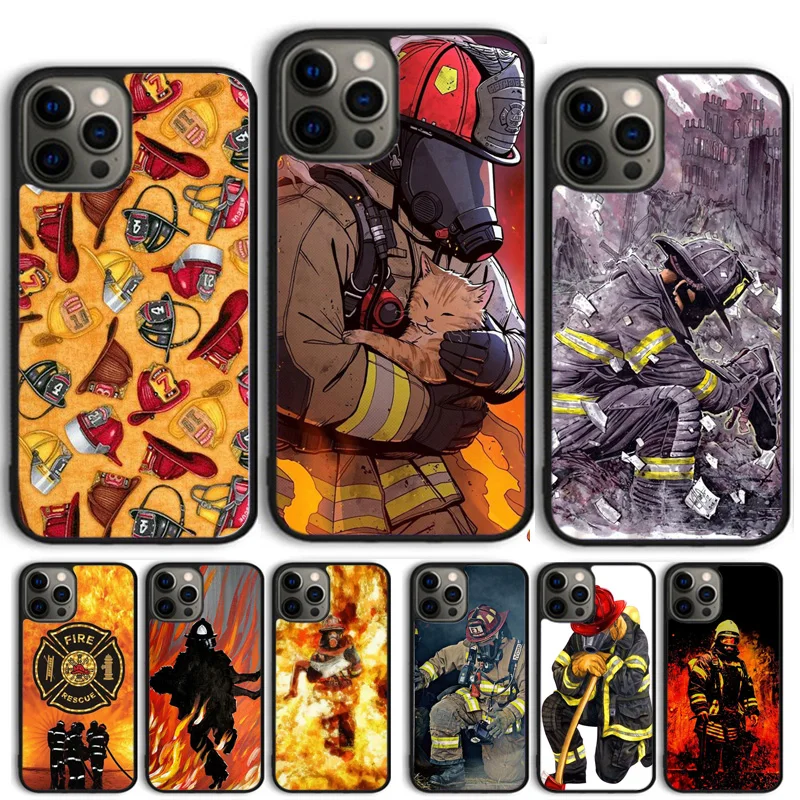 Firefighter Fire Love Phone Case Cover For iPhone 15 16 11 13 14 Pro Max 12 mini Plus X XS Max XR Fundas