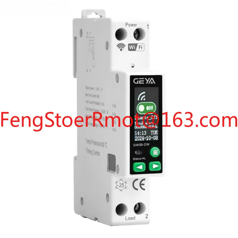 GWS9-DW WIFI Intelligent Switch Tuya Circuit Breaker 1-40A 1P Energy Metering Monitoring Timer Relay Wireless Remote Control