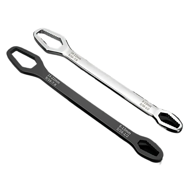 Double-ended Wrench, 8-22mm Adjustable Multi-function Spanner for Home Car Repair, 2pcs/set