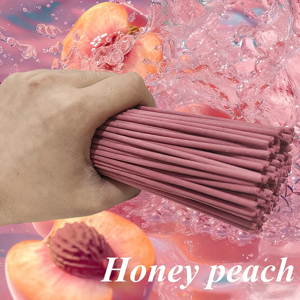 Meistverkaufter Aromatherapie-Stick mit Pfirsichduft - 22,0 cm lange Bambus-Räucherstäbchen, langanhaltender Duft, geeignet für Heimdekoration, Yoga, Meditation und Feste (Juni-Fest, Muttertag, Vatertag) – Detail 5