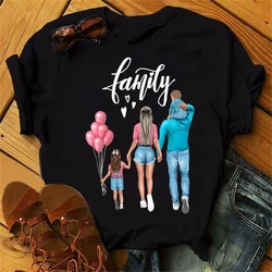 Women Fashion Love Family Short Sleeve T Shirt Mama Mom Mother Tshirts Cartoon Graphic T Top Lady Print Female Tee Shirt