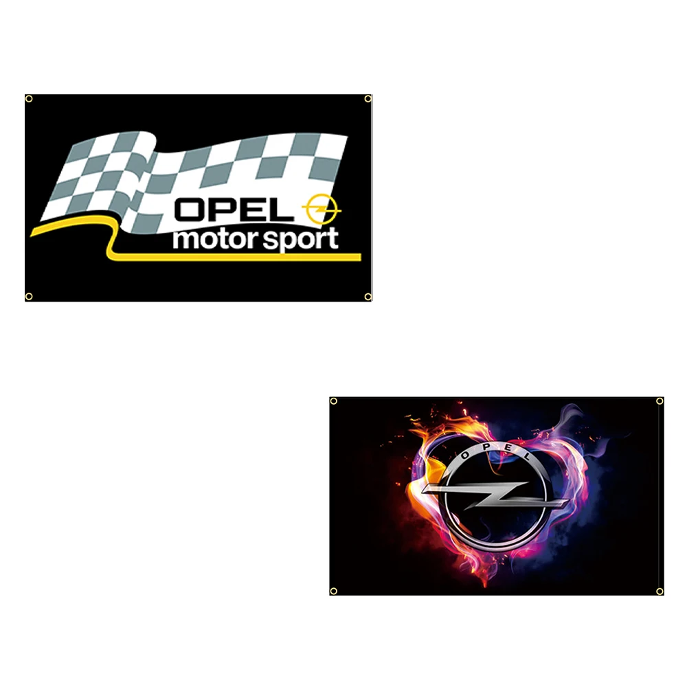 FLAGap 3x5FT 90X150CM Opels Motor Sport Metal Logo Flag applicable to Garage or Outdoor For Decoration
