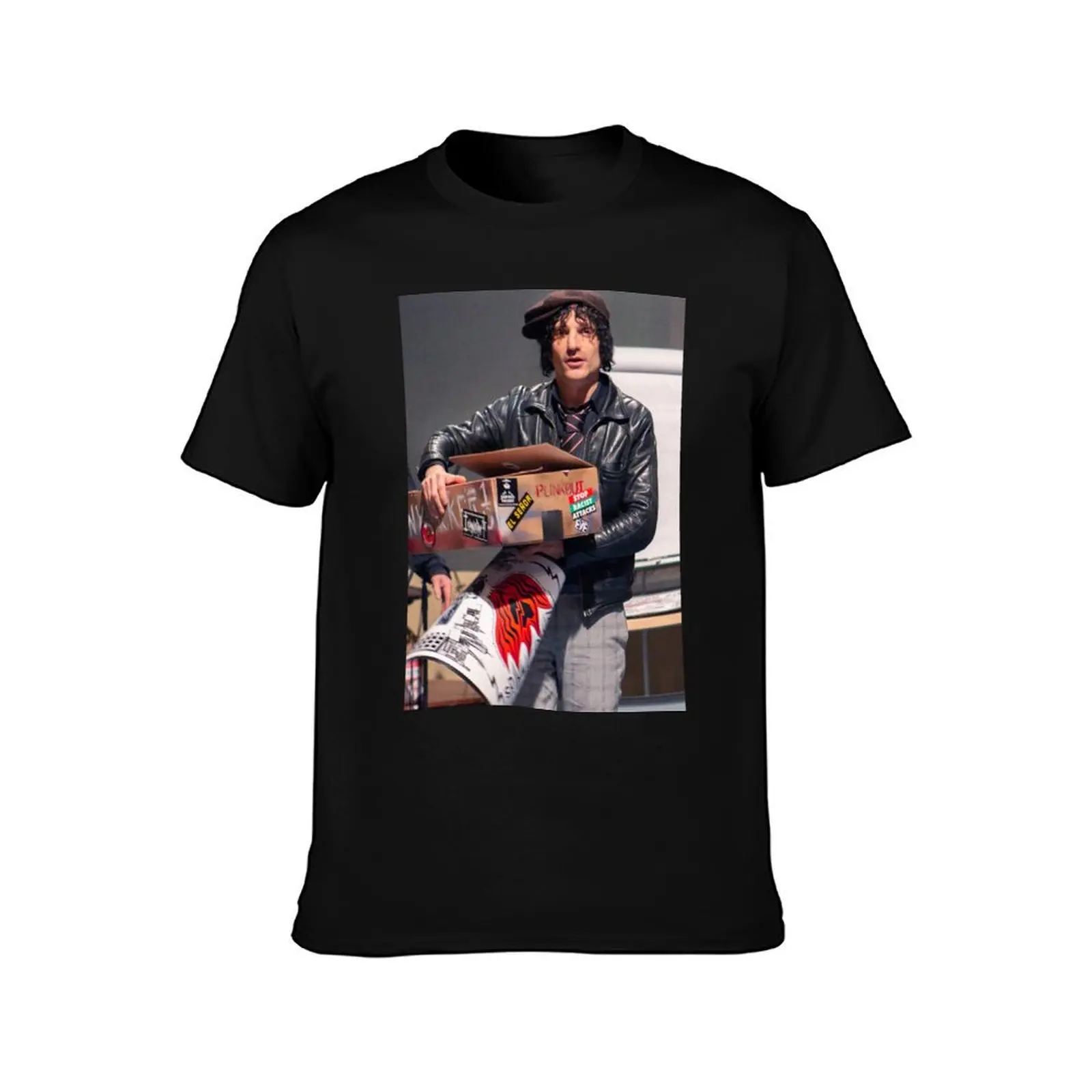 Jesse Malin T-Shirt, Summer Casual Cotton Tee, Oversized Streetwear Tops, Vintage Graphic Print, Loose Fit Short Sleeve