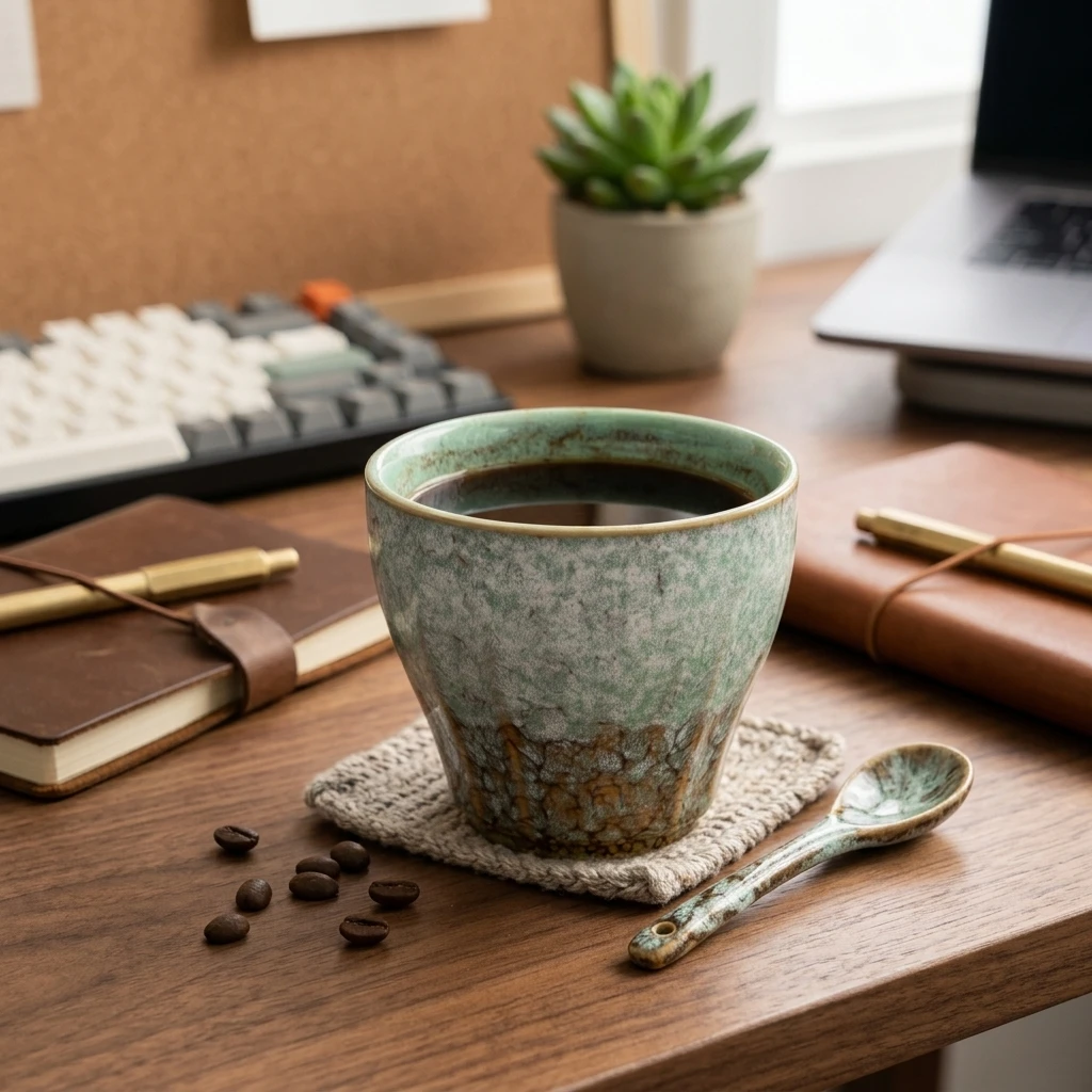 Ceramic Coffee Cup 200ml Kiln Change Retro Color Home Office Tasting Cup