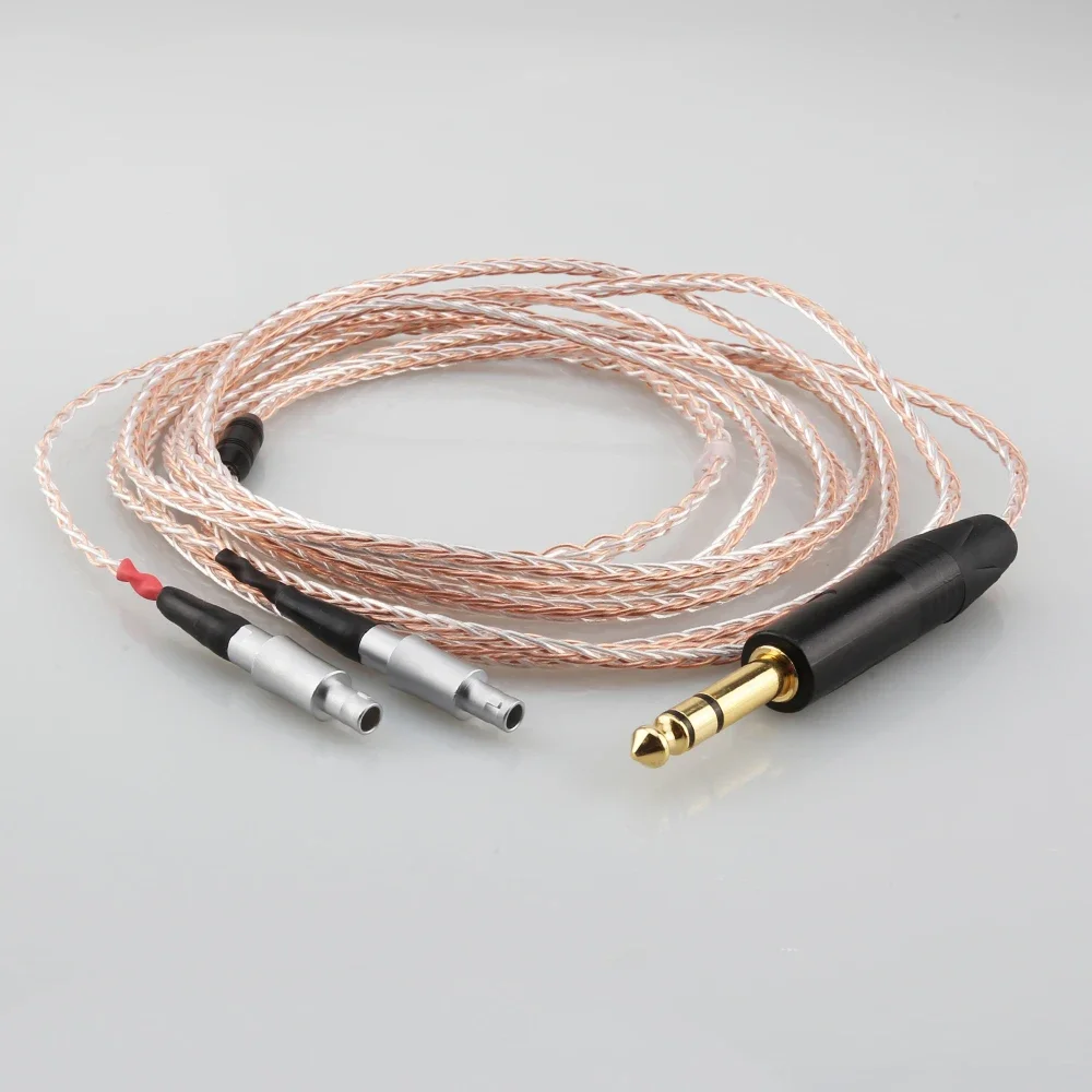 HIFI 6.35mm 4pin XLR Balanced Male 8 core 7N OCC Single crystal Handmade Headphone Upgrade Cable for HD800 HD800S Headphone