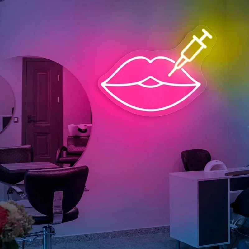 Custom Lip Fillers Neon Sign USB Powered Led Light Lip Signs Art Neon For Business Beauty Salon Wall Decor Spa Studio Decoration