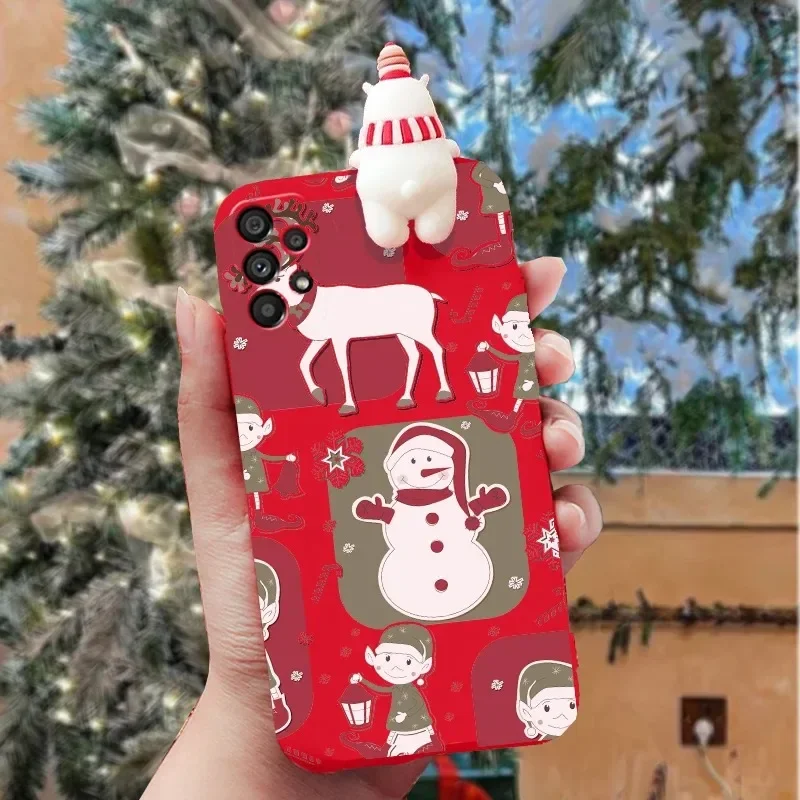 DIY Kerst Kerstman 3D Case Voor Xiaomi Redmi A3 10C 9A 9C 10 9 Mi 14T 11T 12T 13 12 11 Lite Redmi Note 8 Pro Sneeuwpop Telefoon Cover