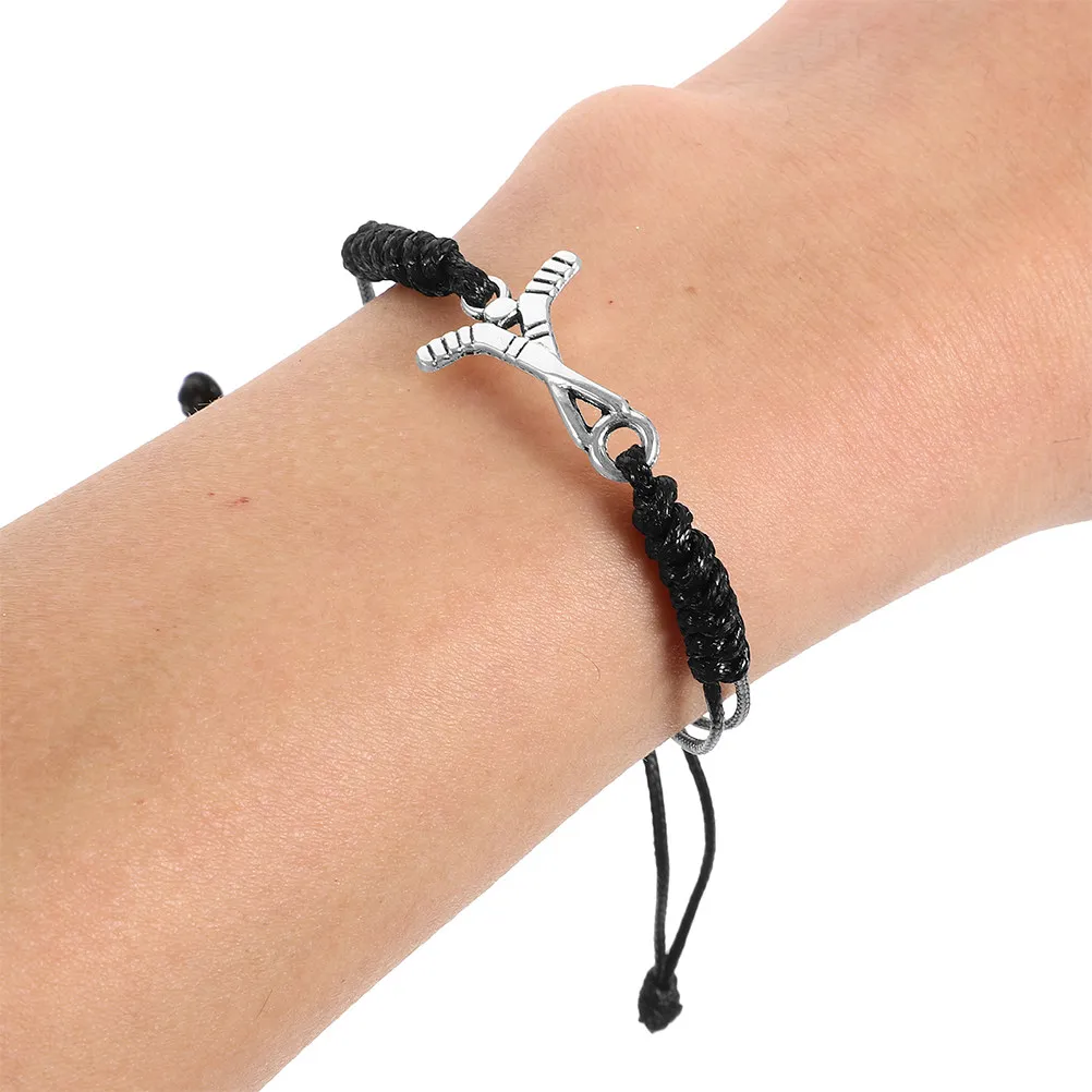 

2Pcs Unique Hockey Bracelets Handwoven Design Sporty Elegant Adjustable Wristband for Hockey Enthusiasts Birthday Party Supplies