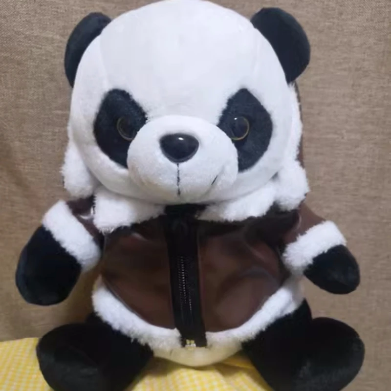 Inventory Leather Suit Pilot Giant Panda Doll Plush Toy Birthday Gift Cute Doll Halloween Gift For Girlfriend And Best Friend